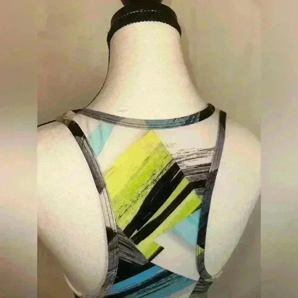 Calvin Klein Athletic Performance Racerback Cropped‎ Tank Top Prism Women's Sz M - Picture 4 of 7